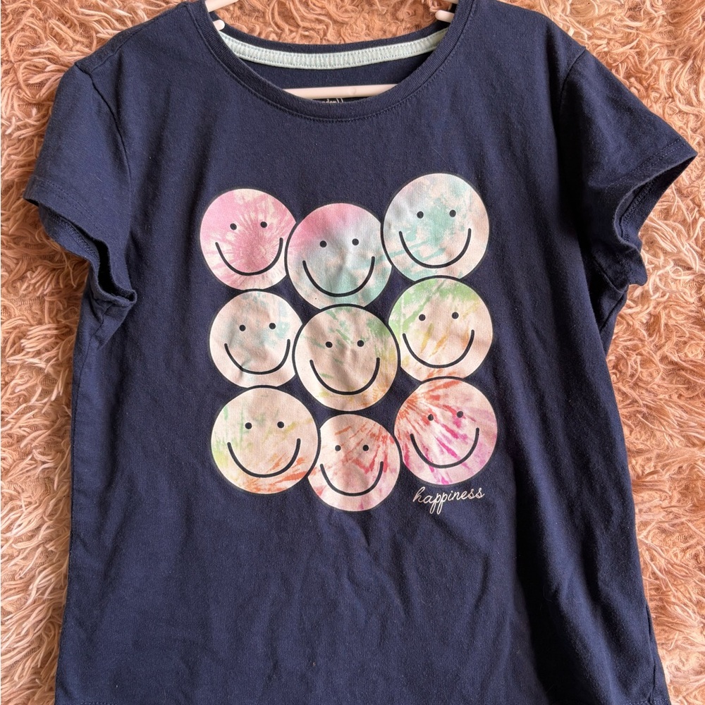 Wonder Nation Navy Blue Smiley Face Kids T-Shirt